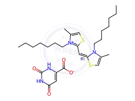 Chemical structure of 3-HEPTYL-2-(3-HEPTYL-4-METHYL-4-THIOZOLIN-2-YLIDENEMETHYL).