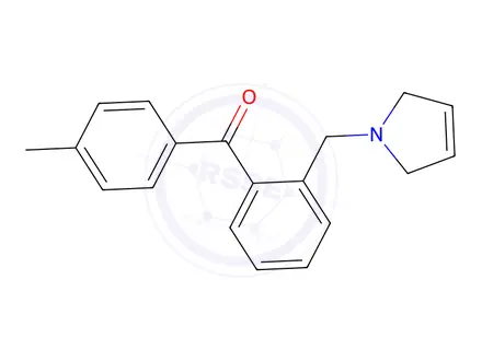 Chemical structure of 4-Methyl-2-(3-pyrrolinomethyl) benzophenone