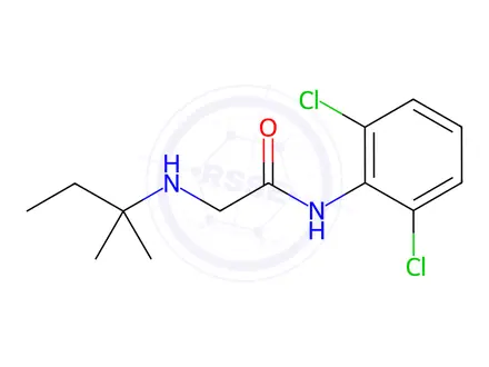 Chemical structure of N-(2,6-dichlorophenyl)-2-(tert-pentylamino)acetamide