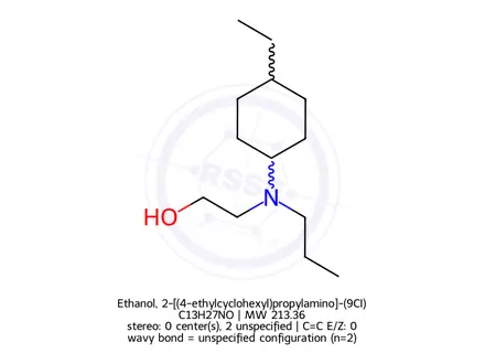 Chemical structure of Ethanol, 2-[(4-ethylcyclohexyl)propylamino]-(9CI)