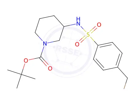 Chemical structure of 3-(4-BroMoMethyl-benzenesulfonylaMino)-piperidine-1-carboxylic acid tert-butyl ester