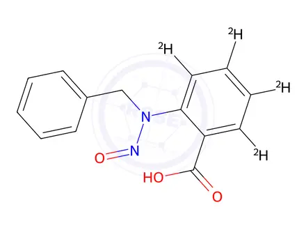 Chemical structure of N-Nitroso N-benzyl Anthranilic acid-d4