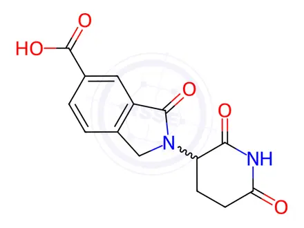 Chemical structure of 2-(2,6-dioxopiperidin-3-yl)-3-oxo-2,3-dihydro-1H-isoindole-5-carboxylic acid