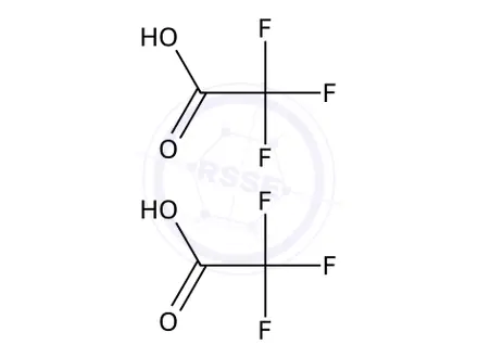 Chemical structure of 2-(azetidin-3-yl)-5-cyclopropylpyrimidine, bis(trifluoroacetic acid)