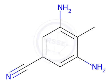 Chemical structure of Benzonitrile, 3,5-diamino-4-methyl-(9CI)