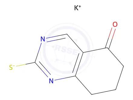 Chemical structure of potassium (5-oxo-5,6,7,8-tetrahydroquinazolin-2-yl)sulfanide