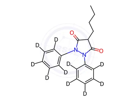 Chemical structure of Phenylbutazone D10 (diphenyl D10)