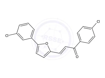 Chemical structure of 1-(4-Chlorophenyl)-3-(5-(3-chlorophenyl)furan-2-yl)prop-2-en-1-one