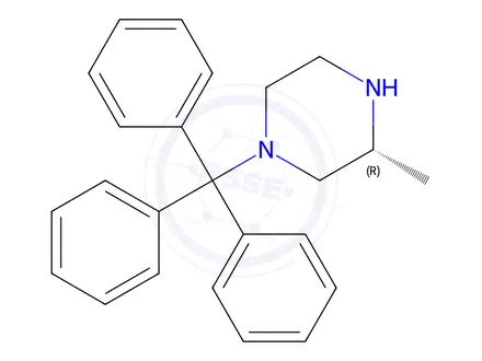 Chemical structure of (R)-4-N-Trityl-2-methyl Piperazine
