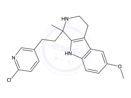 Chemical structure of 1-(2-(6-Chloropyridin-3-yl)ethyl)-6-methoxy-1-methyl-2,3,4,9-tetrahydro-1H-pyrido[3,4-b]indole