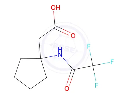 Chemical structure of 2-(1-(2,2,2-Trifluoroacetamido)cyclopentyl)acetic acid