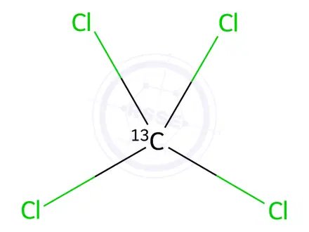 Chemical structure of Methane-13C, tetrachloro-