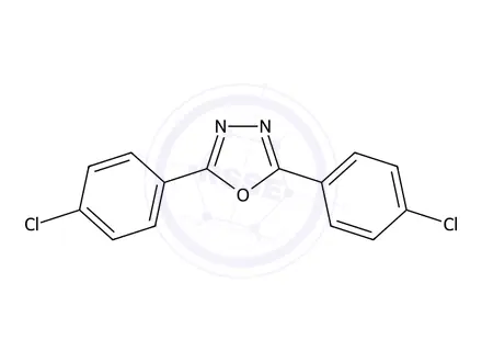 Chemical structure of 2,5-Bis(4-chlorophenyl)-1,3,4-oxadiazole
