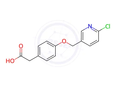 Chemical structure of 2-{4-[(6-chloro-3-pyridinyl)methoxy]phenyl}acetic acid