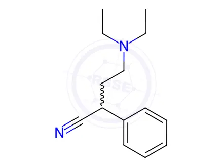 Chemical structure of 4-(diethylamino)-2-phenylbutyronitrile