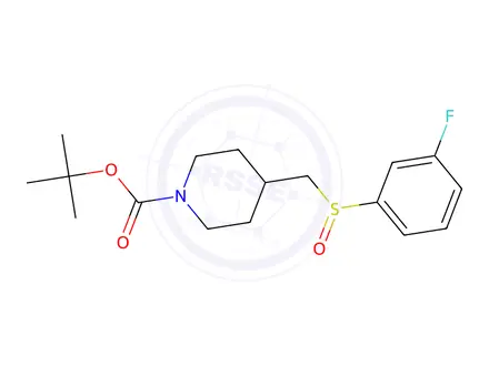 Chemical structure of 4-(3-Fluoro-benzenesulfinylmethyl)-piperidine-1-carboxylic acid tert-butyl ester
