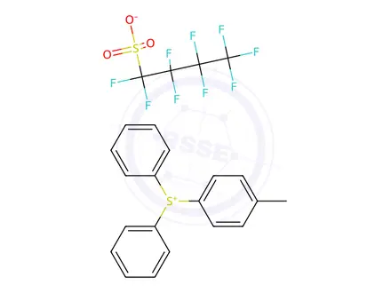 Chemical structure of (4-Methylphenyl)diphenylsulfonium, 1,1,2,2,3,3,4,4,4-nonafluoro-1-butanesulfonate (1:1)
