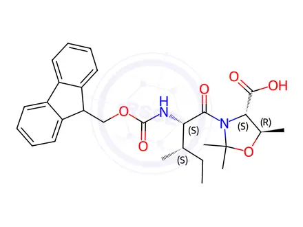 Chemical structure of Fmoc-Ile-Thr(psi(Me,Me)pro)-OH