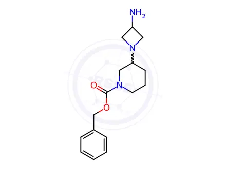 Chemical structure of Benzyl 3-(3-aminoazetidin-1-yl)piperidine-1-carboxylate dihydrochloride