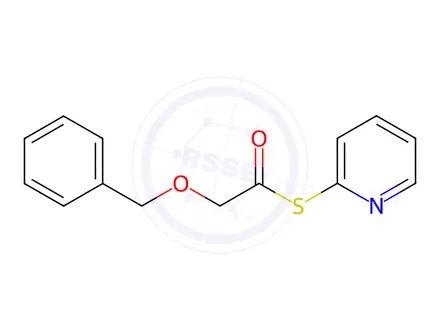 Chemical structure of Ethanethioic acid, 2-(phenylmethoxy)-, S-2-pyridinyl ester