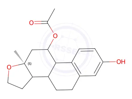 Chemical structure of 3-hydroxy-17-oxoestra-1,3,5(10)-trien-11-yl acetate