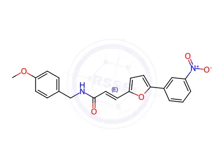 Chemical structure of N-(4-Methoxybenzyl)-3-(5-(3-nitrophenyl)furan-2-yl)acrylamide