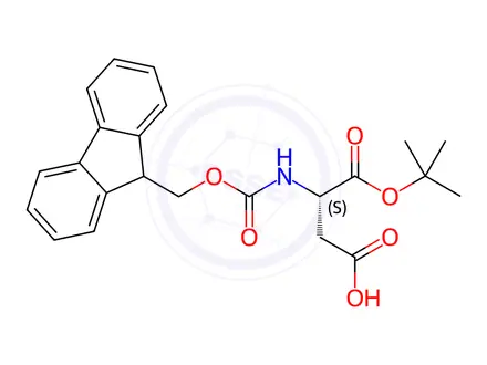 Chemical structure of L-Fmoc-Aspartic acid alpha-tert-butyl ester