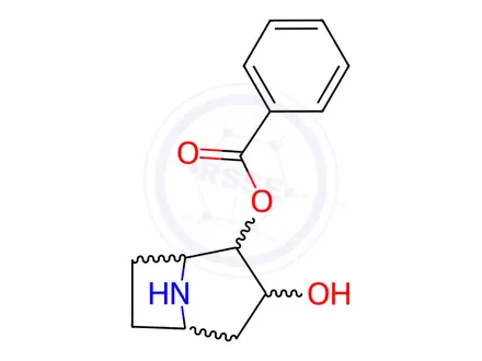 Chemical structure of (1R,2S,3S,5S)-8-Azabicyclo[3.2.1]octane-2,3-diol 2-benzoate