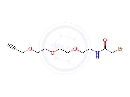 Chemical structure of Bromoacetamide-PEG3-propargyl