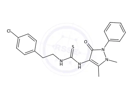 Chemical structure of 1-(4-Chlorophenethyl)-3-(1,5-dimethyl-3-oxo-2-phenyl-2,3-dihydro-1H-pyrazol-4-yl)thiourea