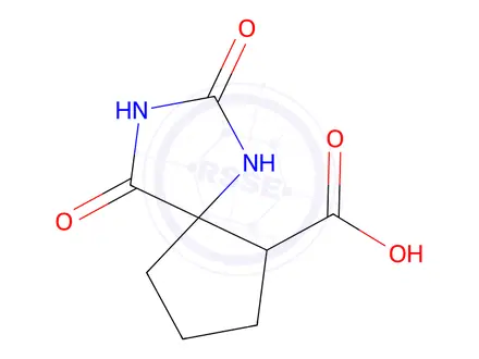 Chemical structure of 2,4-Dioxo-1,3-diazaspiro[4.4]nonane-6-carboxylic Acid