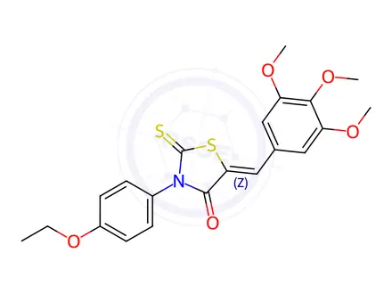 Chemical structure of 3-(4-ethoxyphenyl)-2-thioxo-5-(3,4,5-trimethoxybenzylidene)-1,3-thiazolidin-4-one