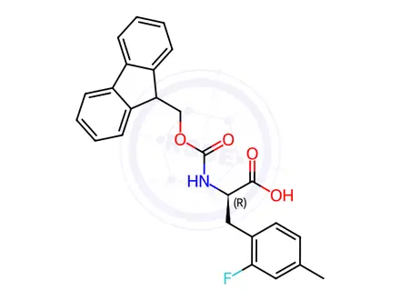 Chemical structure of N-Fmoc-2-fluoro-4-methyl-D-phenylalanine