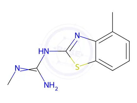 Chemical structure of Guanidine, 1-methyl-3-(4-methyl-2-benzothiazolyl)-(8CI)