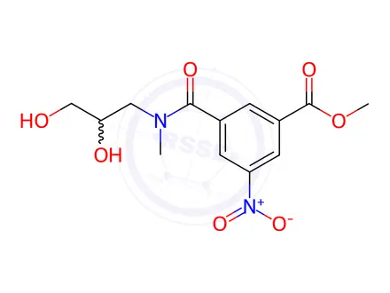 Chemical structure of Benzoic acid, 3-[[(2,3-dihydroxypropyl)methylamino]carbonyl]-5-nitro-, methyl ester