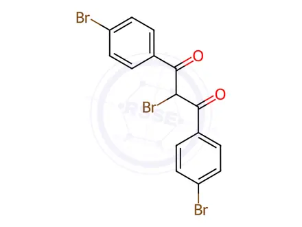 Chemical structure of 2-Bromo-1,3-bis(4-bromophenyl)propane-1,3-dione