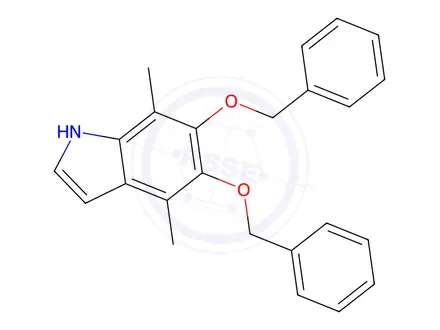 Chemical structure of 5,6-Bis(benzyloxy)-4,7-dimethyl-1H-indole