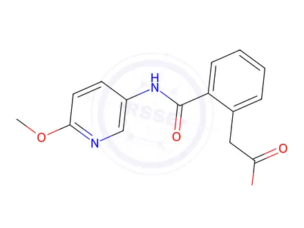 Chemical structure of 2-(2-((6-Methoxypyridin-3-yl)carbamoyl)phenyl)acetic acid