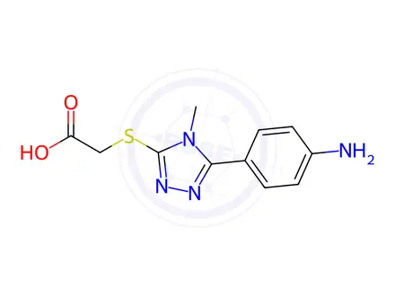 Chemical structure of [5-(4-Amino-phenyl)-4-methyl-4H-[1,2,4]triazol-3-ylsulfanyl]-acetic acid