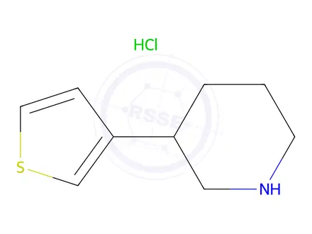 Chemical structure of 3-(thiophen-3-yl)piperidine hydrochloride