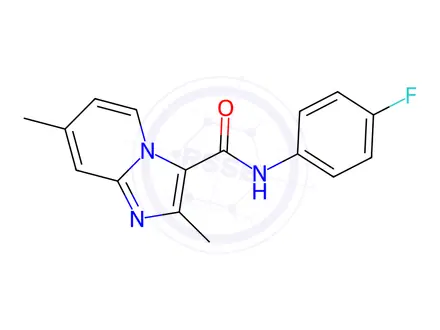 Chemical structure of N-(4-Fluorophenyl)-2,7-dimethylimidazo[1,2-a]pyridine-3-carboxamide