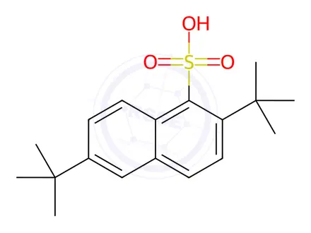 Chemical structure of 2,6-di-tert-butylnaphthalene-1-sulphonic acid