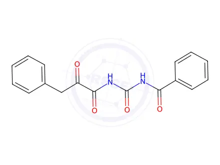 Chemical structure of N-((2-oxo-3-phenylpropanoyl)carbamoyl)benzamide