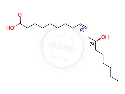 Chemical structure of 9-Octadecenoic acid, 12-hydroxy-, sodium salt (1:1), (9Z)-