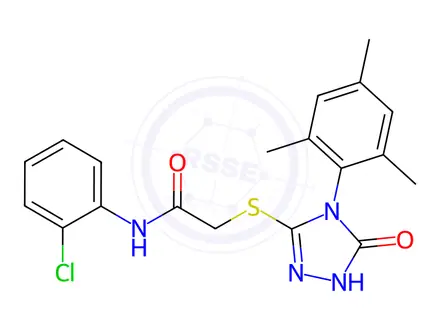 Chemical structure of n-(2-Chlorophenyl)-2-{[5-hydroxy-4-(2,4,6-trimethylphenyl)-4h-1,2,4-triazol-3-yl]sulfanyl}acetamide