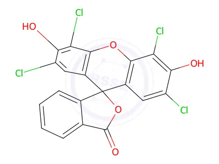 Chemical structure of 2',4',5',7'-tetrachlorofluorescein