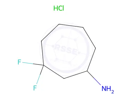 Chemical structure of 3,3-Difluorocycloheptan-1-amine hydrochloride