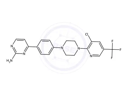 Chemical structure of 4-(4-(4-(3-Chloro-5-(trifluoromethyl)pyridin-2-yl)piperazin-1-yl)phenyl)pyrimidin-2-amine