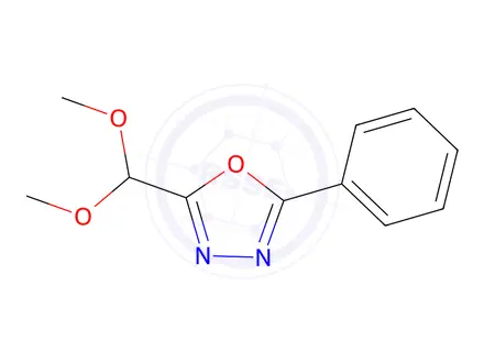 Chemical structure of 2-(dimethoxymethyl)-5-phenyl-1,3,4-oxadiazole