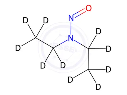 Chemical structure of N-Nitrosodiethylamine-[D10]